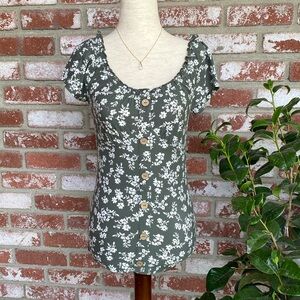 Floral🌷Green🌿Spring Top